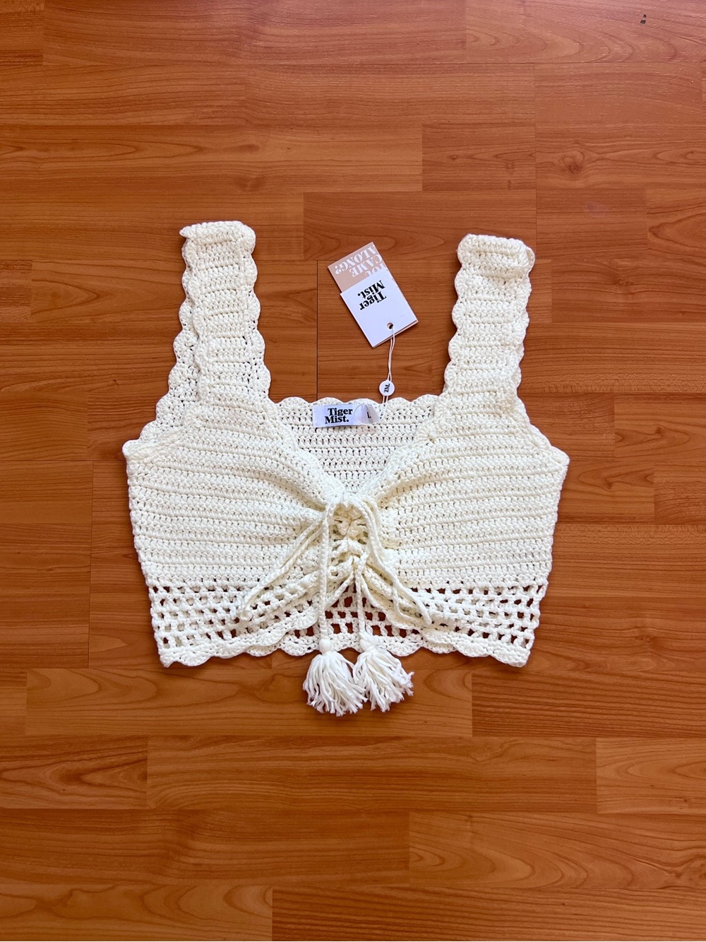 NWT Tiger Mist Crochet Tassel Crop Top